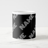 Fett Retro-Modernes Name oder Word-Muster Jumbo-Tasse (Vorderseite)