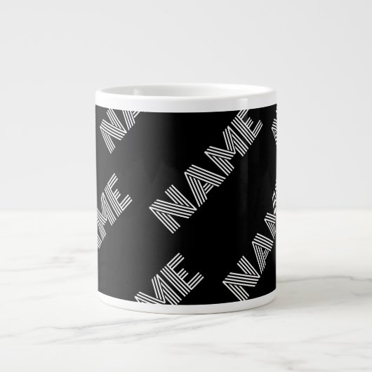 Fett Retro-Modernes Name oder Word-Muster Jumbo-Tasse (Vorderseite)