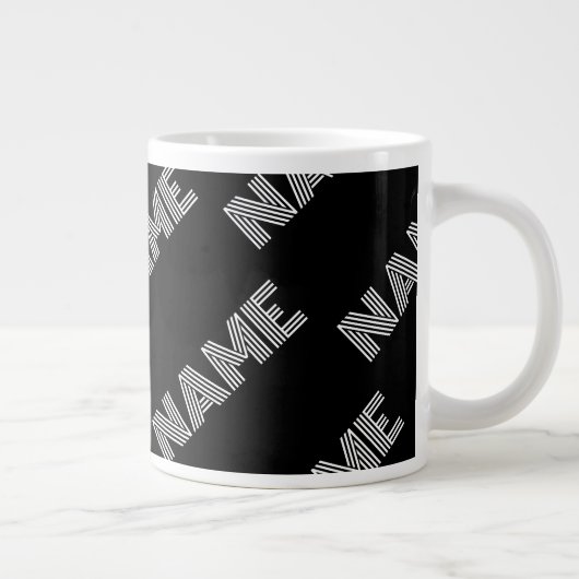 Fett Retro-Modernes Name oder Word-Muster Jumbo-Tasse (Rechts)