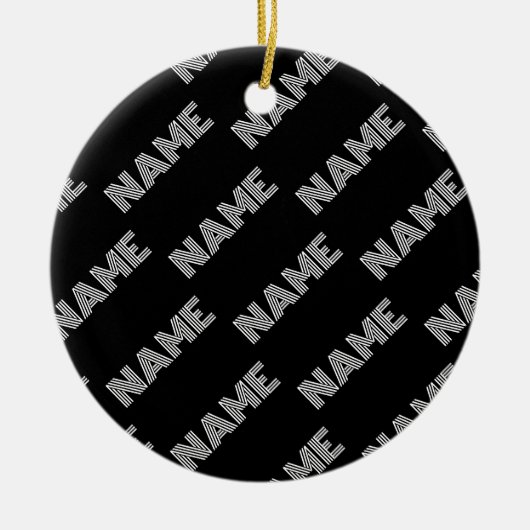 Fett Retro-Modernes Name oder Word-Muster Keramik Ornament (Vorne)