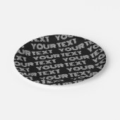 Fett Retro-Modernes Name oder Word-Muster Pappteller (Schrägansicht)