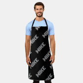 Fett Retro-Modernes Name oder Word-Muster Schürze (Getragen)