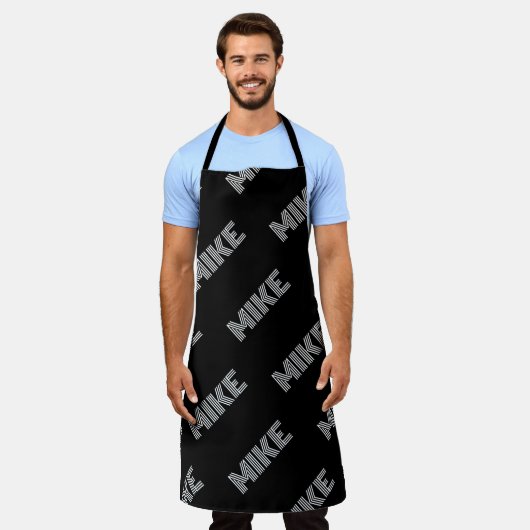 Fett Retro-Modernes Name oder Word-Muster Schürze (Getragen)