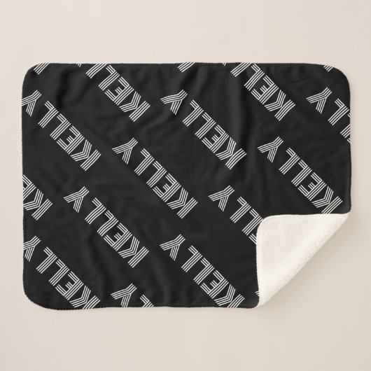 Fett Retro-Modernes Name oder Word-Muster Sherpadecke (Vorderseite (Horizontal))