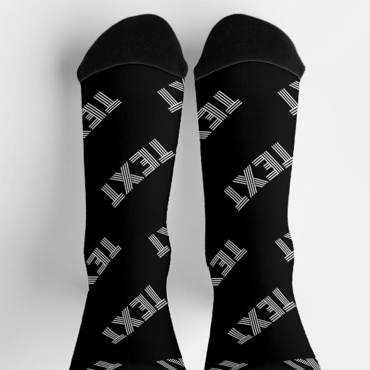 Fett Retro-Modernes Name oder Word-Muster Socken (Oben)