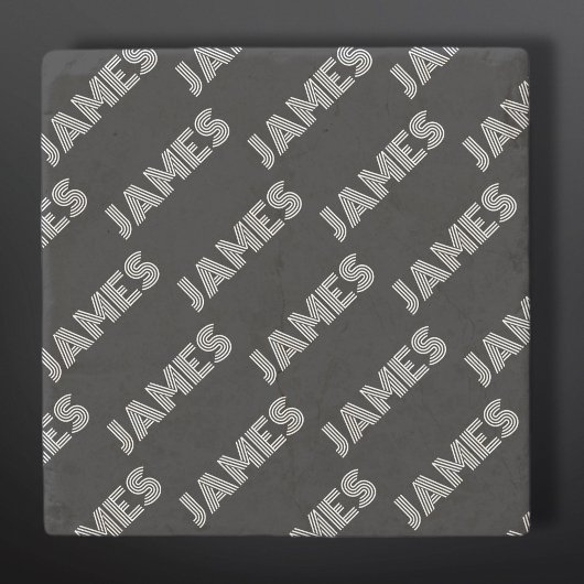 Fett Retro-Modernes Name oder Word-Muster Steinuntersetzer