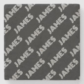 Fett Retro-Modernes Name oder Word-Muster Steinuntersetzer (Vorderseite)