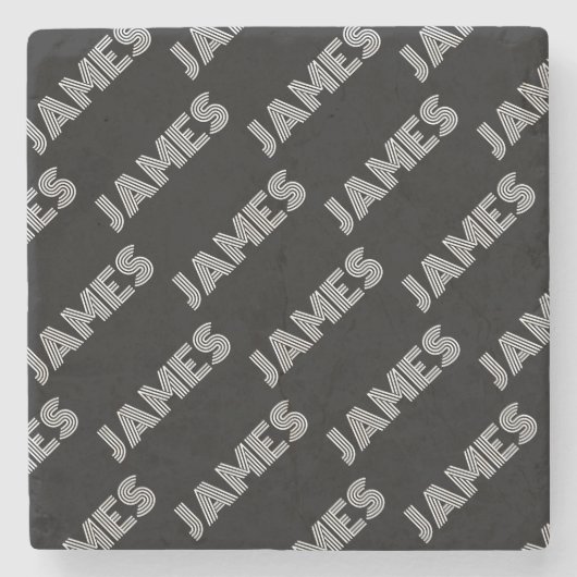 Fett Retro-Modernes Name oder Word-Muster Steinuntersetzer (Vorderseite)