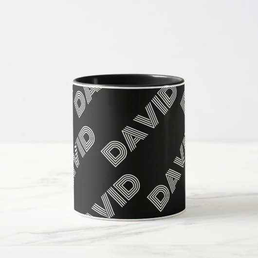 Fett Retro-Modernes Name oder Word-Muster Tasse (Zentrum)