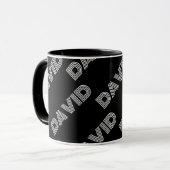 Fett Retro-Modernes Name oder Word-Muster Tasse (Vorderseite Links)