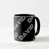 Fett Retro-Modernes Name oder Word-Muster Tasse (VorderseiteRechts)