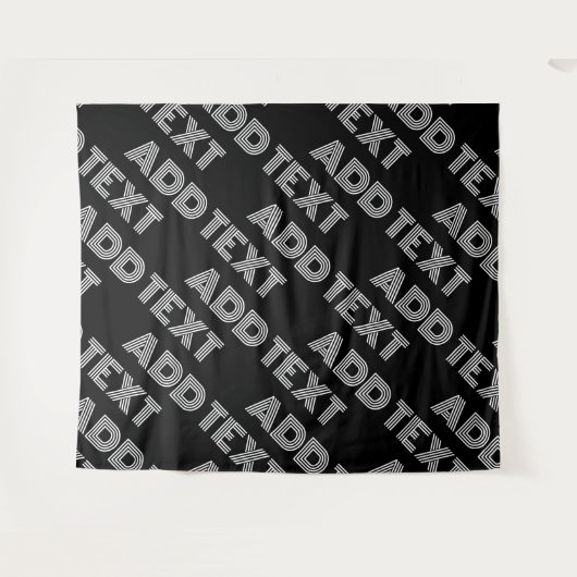 Fett Retro-Modernes Name oder Word-Muster Wandteppich (Vorderseite (Horizontal))