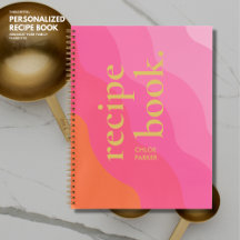 Fett Retro Modernes Rezept aus rosa und goldfarben