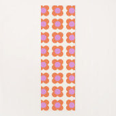 Fett Retro Pop Blume Muster Rosa und Orange Yogamatte (Vorderseite)