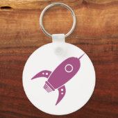 Fett Retro-Raketenschiff rosa Schlüsselanhänger (Vorderseite)
