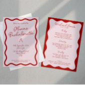 Fett Retro Rosa und Rot | Bachelorette Bash Einladung