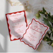 Fett Retro Rosa und Rot | Bachelorette Bash Einladung