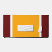 Fett Retro Rot Weiße, hellgelbe Streifen Schreibtischunterlage (Tastatur & Maus)