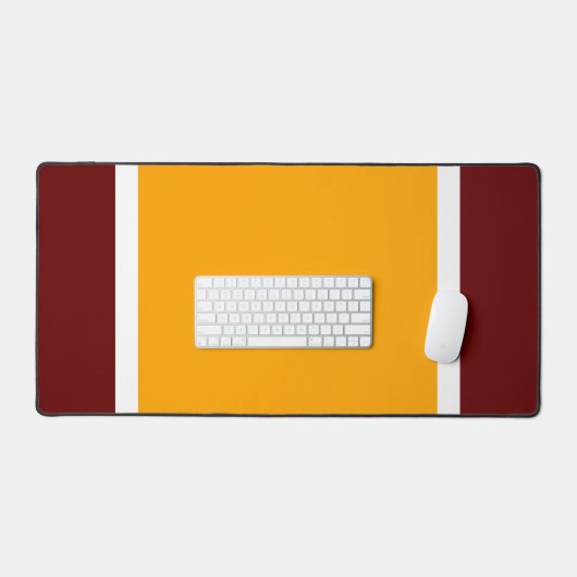 Fett Retro Rot Weiße, hellgelbe Streifen Schreibtischunterlage (Tastatur & Maus)