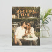 Fett Retro Save-the-Date Einladung (Stehend Vorderseite)