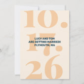 Fett Retro Save-the-Date Einladung (Rückseite)