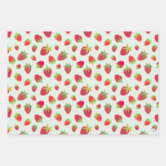 Fett Retro Strawberry HandIllustrierte Collage Art Geschenkpapier Set (Vorderseite 2)