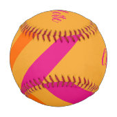 Fett Retro Streifen Name Orange Pink Baseball (Rückseite)