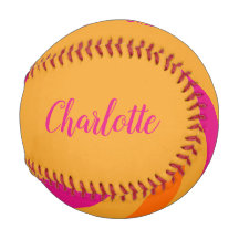 Fett Retro Streifen Name Orange Pink