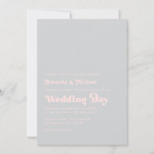 Fett Retro Typografie Blush und Gray Wedding Einladung
