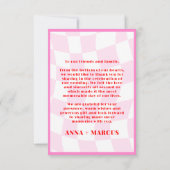 Fett Retro Typografie Pink Red Vibrann Dankeskarte (Rückseite)