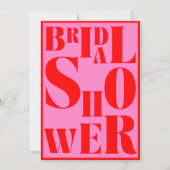 Fett Retro Typografie Rosa Brautparty Einladung (Vorderseite)