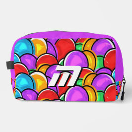 Fett Retro Wellig Pop Art Individueller Monogramm  Waschbeutel