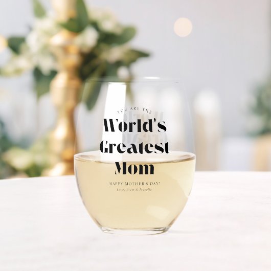 Fett Retro Weltbeste Mutter Weinglas Ohne Stiel (Insitu (Hochzeit))