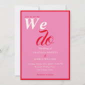 Fett Retro Wir machen Typografie Rosa Hochzeit Einladung (Vorderseite)