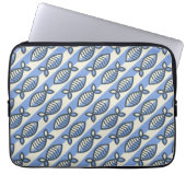Fett-Retrofisch blau Laptopschutzhülle (Vorderseite)