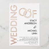 Fett Ring Wedding Pressed Foil Einladung (Vorderseite)