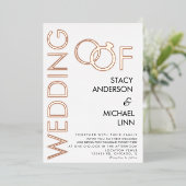 Fett Ring Wedding Pressed Foil Einladung (Stehend vorne)