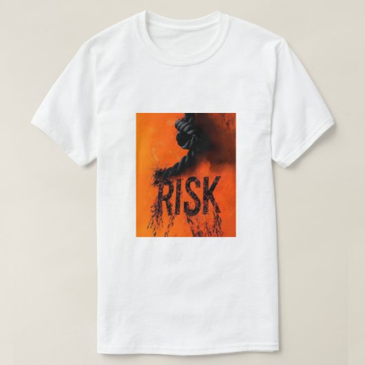 Fett "RISK" Grafik mit Seil — Motivierend Abstand T-Shirt (Design vorne)