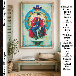 Fett Rockabilly Stil Porträt FM1R Decoupage Seidenpapier