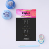 Fett rosa Aquarellfarben Lash Extensions Salon Flyer (Einzeln)