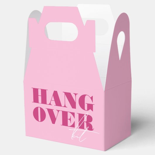 Fett rosa Bachelorette Weekend Hangover Kit Geschenkschachtel (Geöffnet)