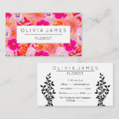 Fett rosa bläserne Blume-Collage feminin  Visitenkarte (Vorne/Hinten)