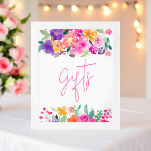Fett rosa Blumengeschenke Brautparty Poster
