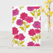 Fett Rosa Blumenmuster Blanko Karte (Gelbe Blume)