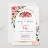 Fett rosa Blütenblütezeit-Engagement-Partei Einladung (Vorderseite)