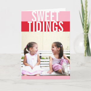 Fett rosa Bonbons - modernes Foto Feiertagskarte