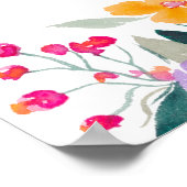 Fett rosa Brautparty mit floralen Farben willkomme Poster (Ecke)