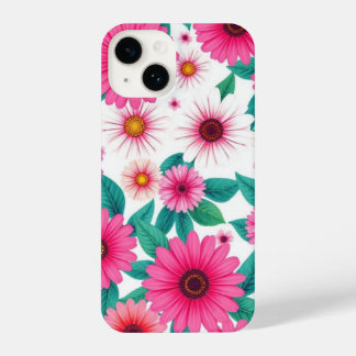 Fett rosa Daisy-Muster TelefonCase iPhone 14 Hülle