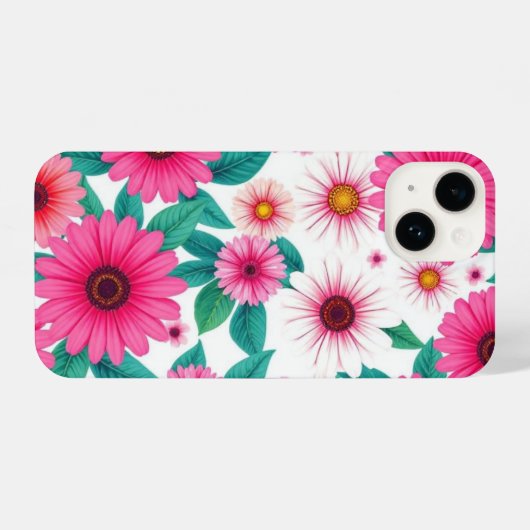 Fett rosa Daisy-Muster TelefonCase iPhone Hülle (Rückseite (Horizontal))