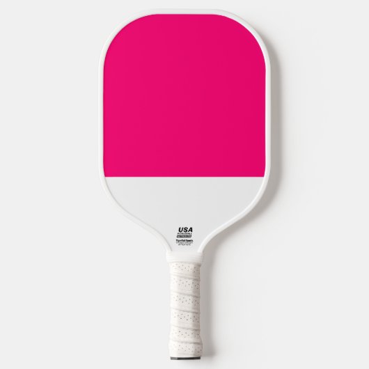 Fett rosa, dreimaliger Farbblock Weißer Akzent Pickleball Schläger (Vorderseite)